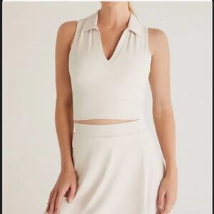 Z SUPPLY Women's Team Player Collar Cropped Tank NWT
